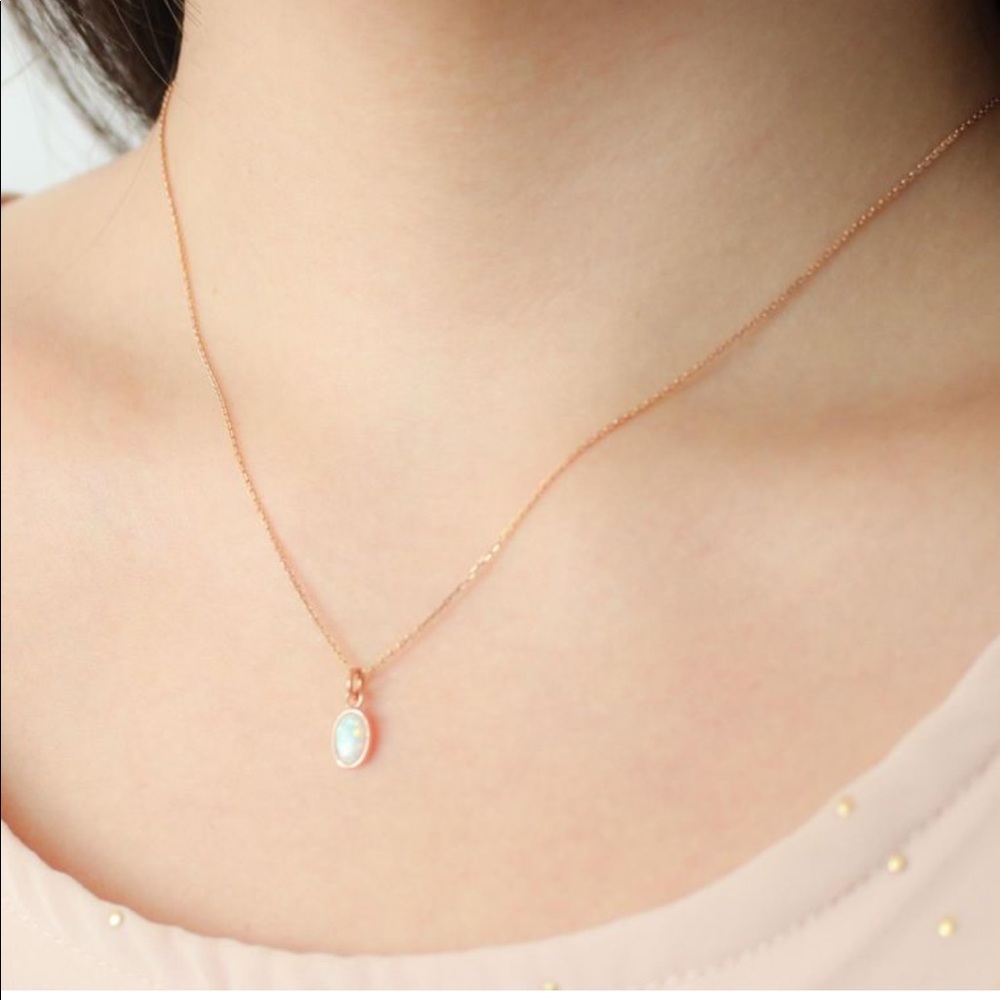 Opal Necklace-Rose Gold